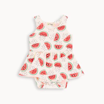 Brora - Wassermelonen-Bodysuit mit Rock