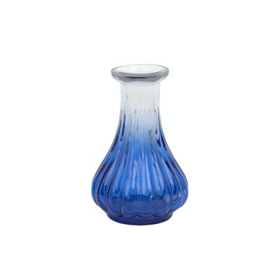 Kleine blaue Bud-Vase aus recyceltem Glas