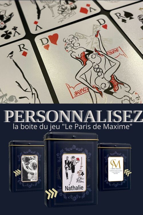 Le Paris de Maxime customisé - Jeu de cartes avec boite personnalisée - Pack Luxe