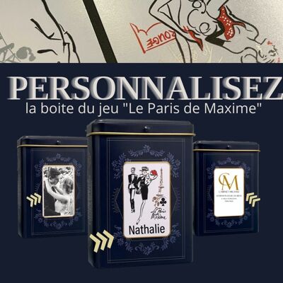 Le Paris de Maxime personalizado - Juego de cartas con caja personalizada - Pack Lujo
