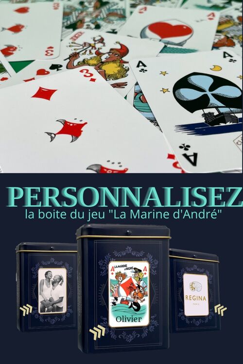 La Marine d'André customisé - Jeu de cartes avec boite personnalisée - Pack Luxe
