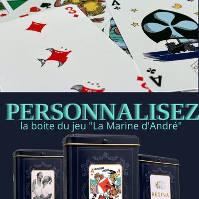 La Marine d'André customisé - Jeu de cartes avec boite personnalisée - Pack Luxe