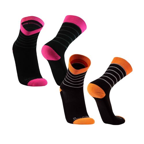pairs and Buy socks women light with - running black/orange/fuchsia for socks compression, Activa men, I socks sports Padded anti-blister breathable wholesale protection, sweat-wicking long, 2 running