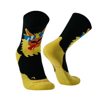 alpaloca | 2 pares de calcetines de senderismo ALPAKA MERINO, acolchados, antiampollas, calcetines de trekking para senderismo - calcetines outdoor calcetines deportivos de trekking para hombre, mujer - negro