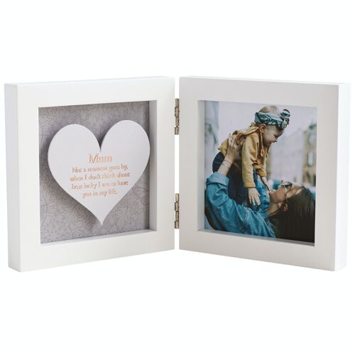 Hinged Heart Frame - Mum