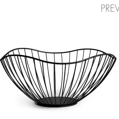 Basket in black metal wire cm 29,5x12,5h.