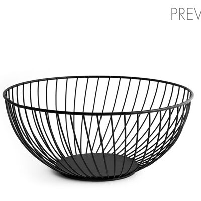 Basket in black metal wire cm 28x12,h