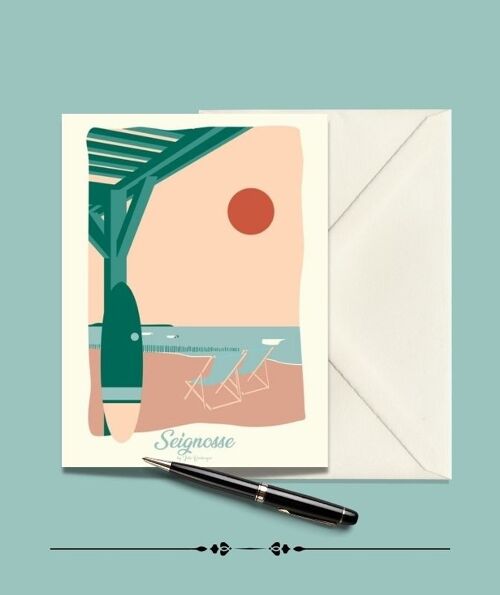 Carte Postale SEIGNOSSE, La Plage - Les Pastel - 15x21cm
