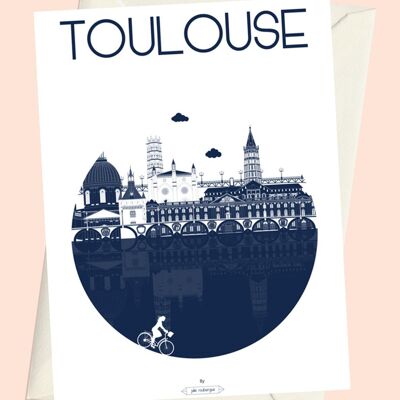 Postal TOULOUSE, La Ciudad - Azul Marino - 15x21cm