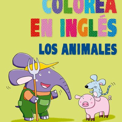 Children's book Color in English. Animals Language: EN