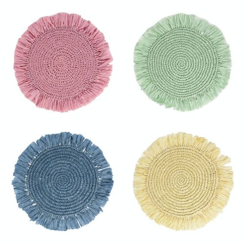 Colourful Raffia Placemats Starter Set, Spring Decor