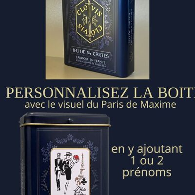 Caja de metal "Le Paris de Maxime" para personalizar