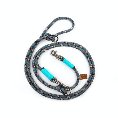 ROPE DOG LEAD GRAY TURQUOISE