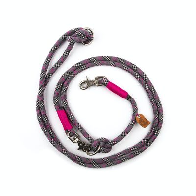 ROPE DOG LEAD GRAY PINK
