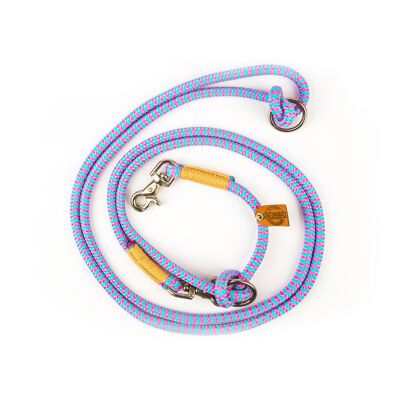 ROPE DOG LEAD PINK TURQUOISE