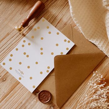 Carte postale Confettis dorés métalisés 2