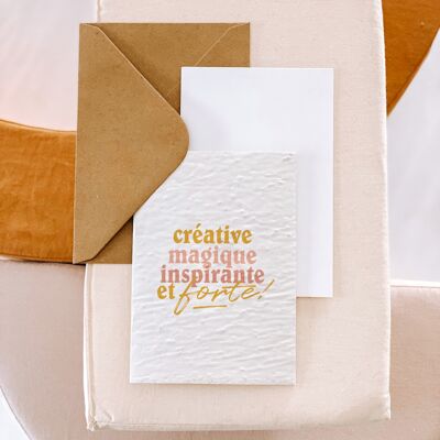 Plantable card "Creative, Magical, Inspiring & Strong"