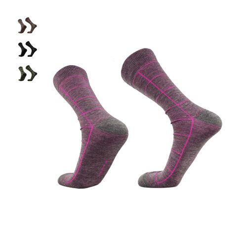 Squared I City Socken I Alpaka Merino Bambus Socken für Herren & Damen - Rosa