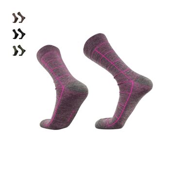 Squared I City Socks I Alpaga Mérinos Bambou Chaussettes pour Homme & Femme - Rose 1