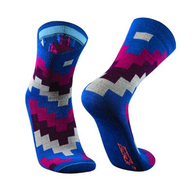Escala I Heritage Socks I Alpaca Merino Bamboo Socks for Men & Women - Cyan | ANDINA OUTDOORS