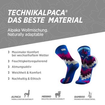Escala I Heritage Socks I Alpaca Merino Bamboo Chaussettes pour hommes et femmes - Cyan | ANDINA EN PLEIN AIR 4