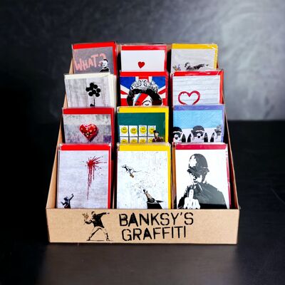 Espositore da banco per biglietti d'auguri Banksy - 120 pezzi
