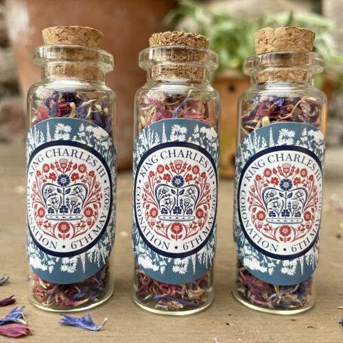King Charles Coronation Wildflower Seed & Confetti Bottles