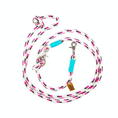 ROPE DOG LEAD WHITE PINK