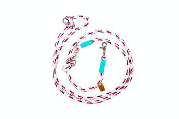 LAISSE POUR CHIEN EN CORDE BLANCHE ROSE