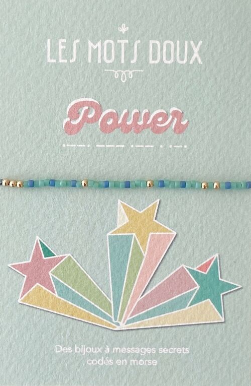 Bracelet Code Morse : Power Vert Opale