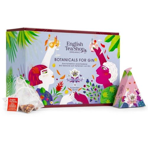 Botanicals for Gin, Gin Gewürz Box & Geschenk Set, BIO, 12 Pyramidenbeutel