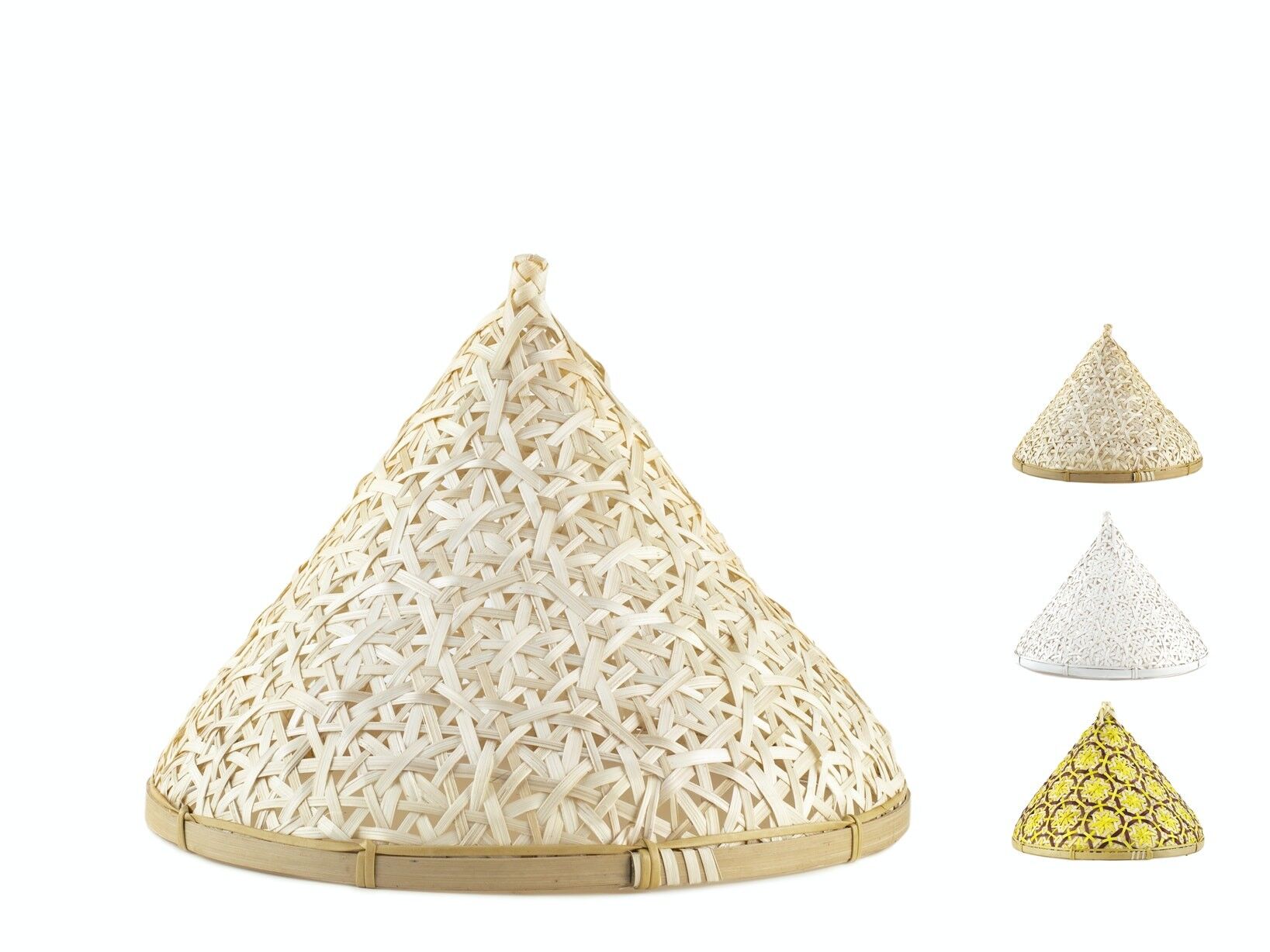 Cubre alimentos bambú decorado colores surtidos cm 26x23h.