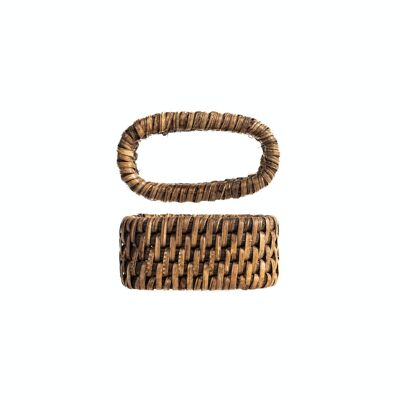 Pack of 6 napkins in rattan cm 7x4x3h.