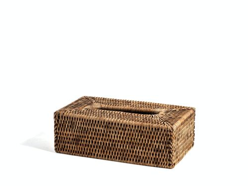 Porta salviette in rattan forma rettangolare cm 25x14x8.