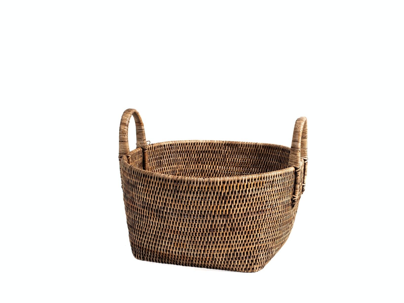 Cesto rattan tondo con manici cm 39x20h.