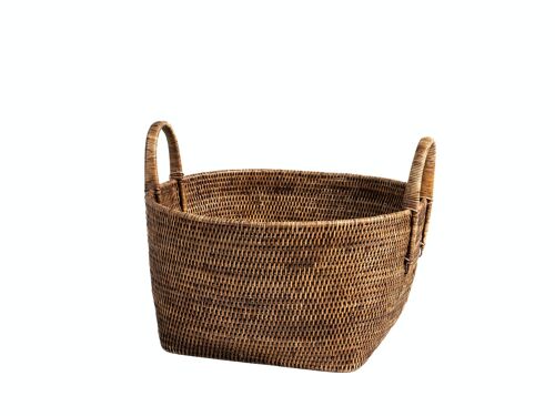 Cesto in rattan con manici forma tonda cm 43x23h.