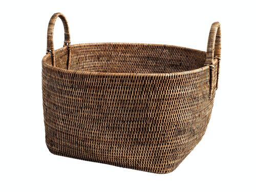 Cesto in rattan con manici forma tonda cm 49x28h.