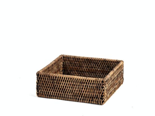 Cesto in rattan quadrato cm 19x6,5h.