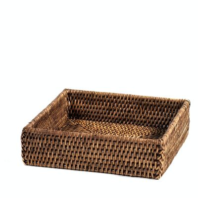 Square rattan basket cm 21,5x6h.