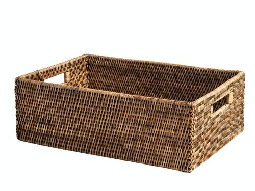 Cesto in rattan con manici rettangolare cm 45x31x15h.