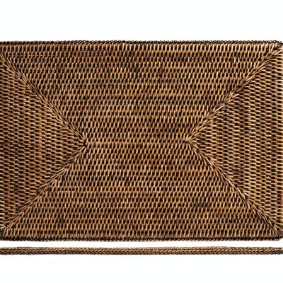 Mantel individual rectangular de rattan 45x30 cm.