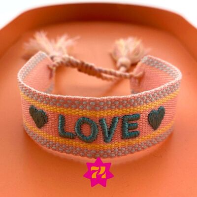 Pulsera llamativa Salmón LOVE