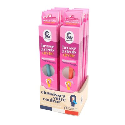 Brosse à dents Extra-souple - Lot de 10 (2 de chaque couleur)