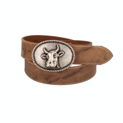 Belt men's traditional belt cow nougat light brown