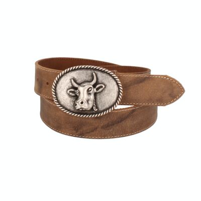 Ceinture homme ceinture traditionnelle vache nougat marron clair