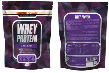 SOTYA Sport whey protéine chocolat 1kg doypack 3