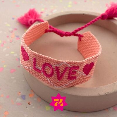 Pulsera llamativa Rosa LOVE