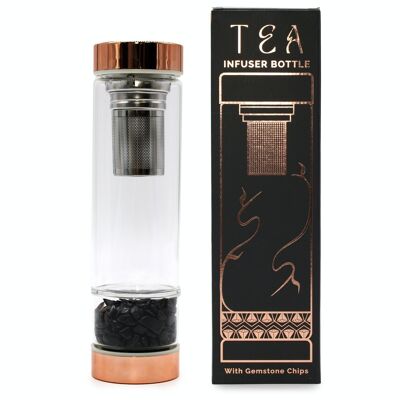 CGTIB-05 - Botella Infusor de Té de Cristal - Oro Rosa - Onyx - Vendido en 1x unidad/es por exterior