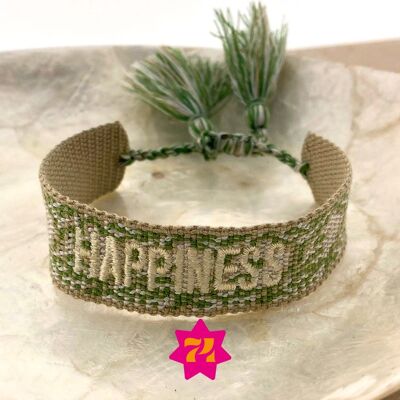 Statement bracelet green Happiness
