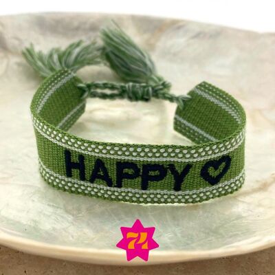 Statement bracelet green HAPPY